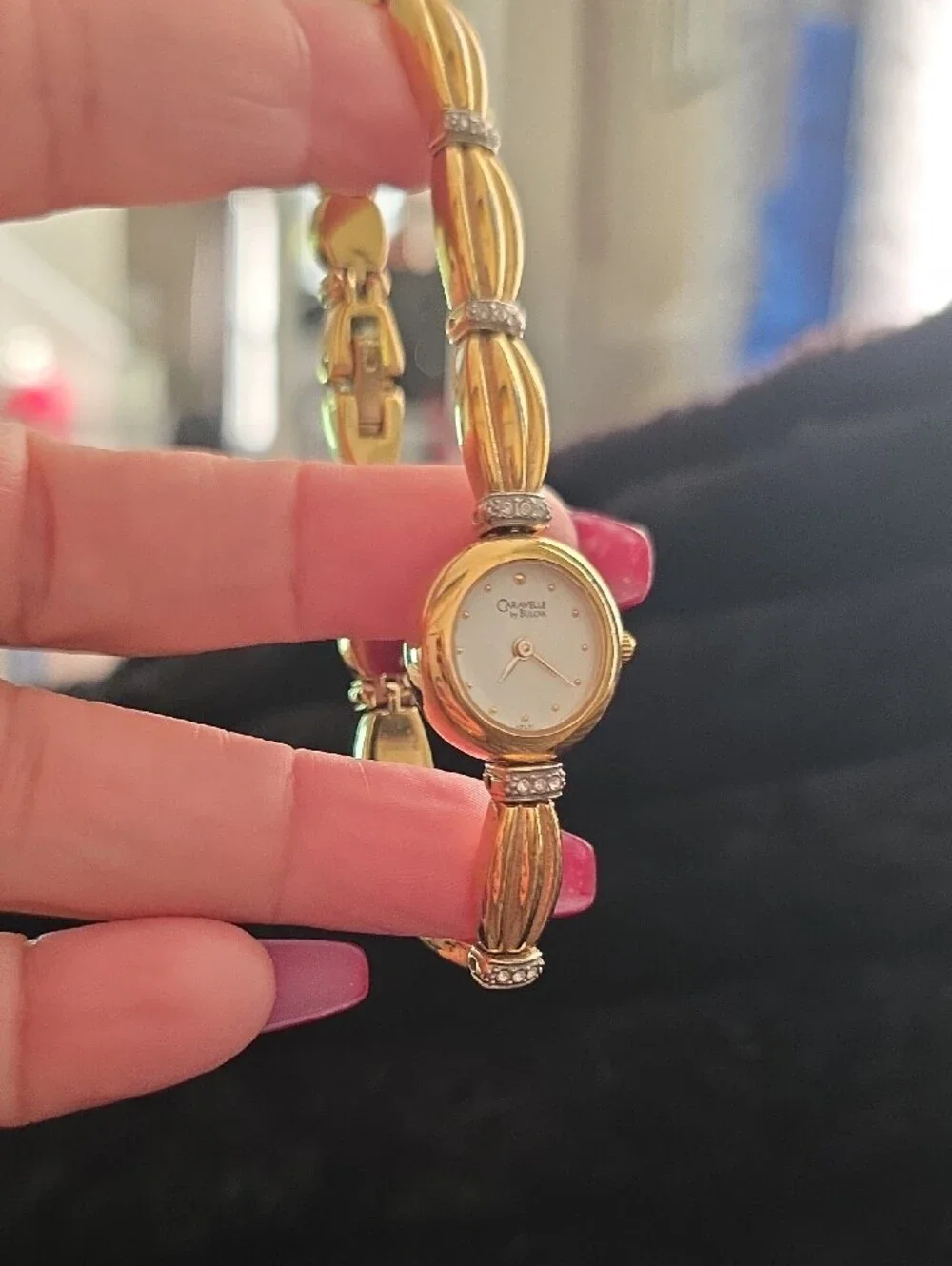 Bulova Caravelle Ladies Gold-Tone Watch with White Dial